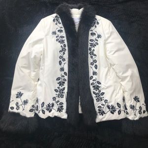 White House Black Market Puffer Jacket faux fur